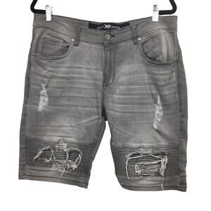 X-ray Jeans Men's Jean Shorts Gray Light Wash Lightweight Denim Size 34